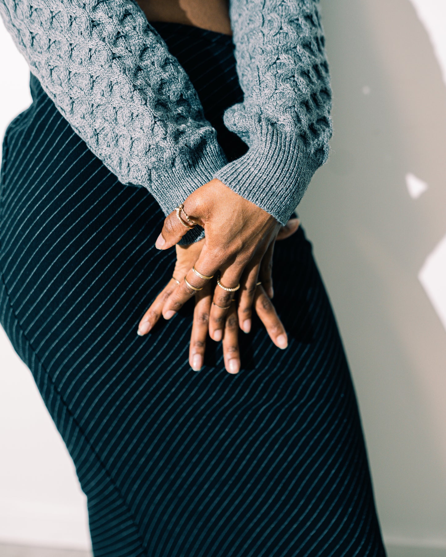 Fin Stripe Bias Cut Maxi Skirt