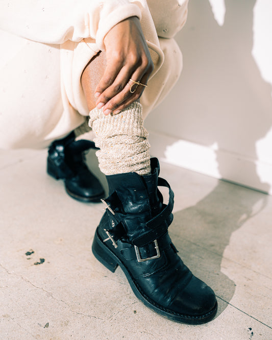 Speckled Cozy Cream Socks