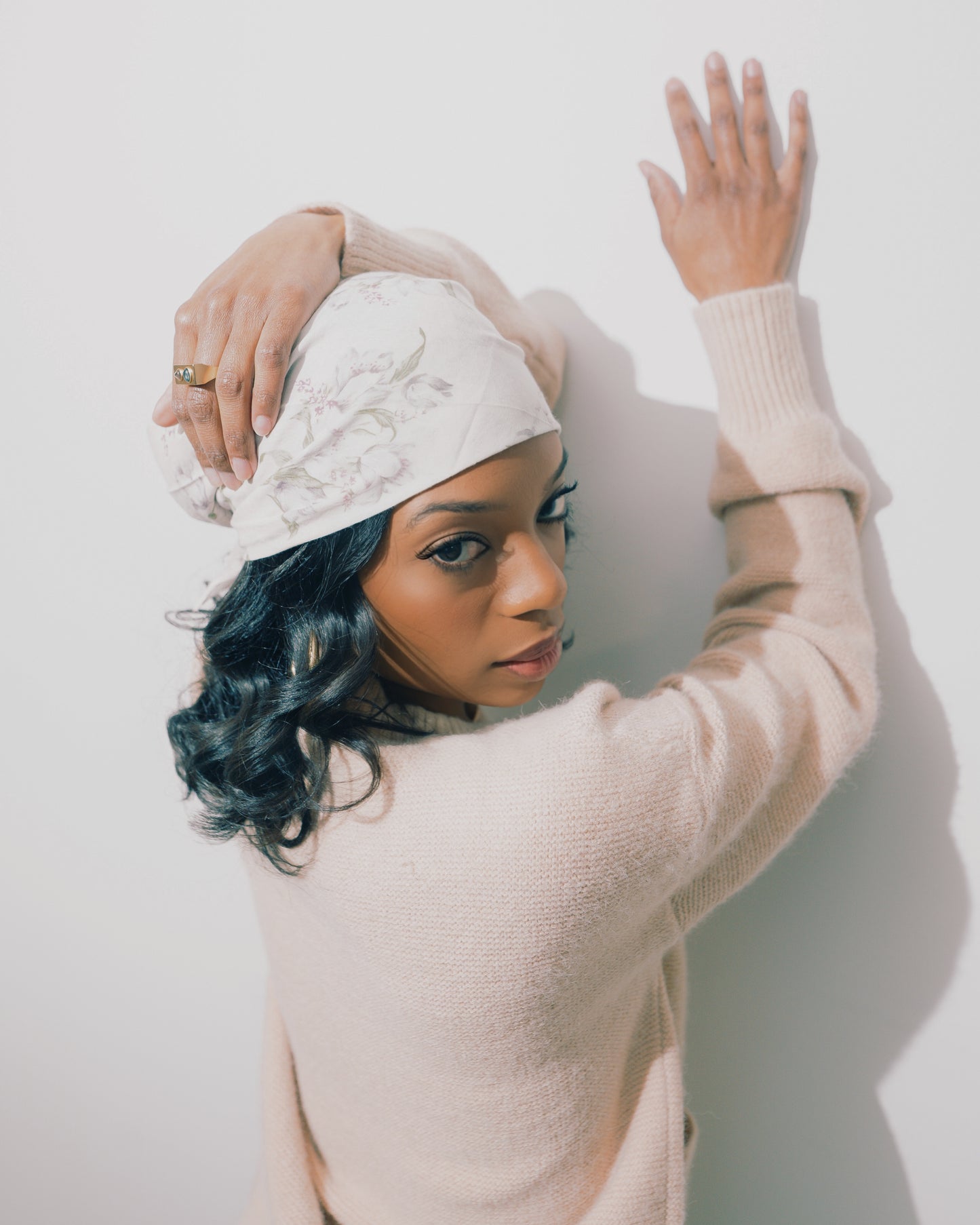 TMC Vintage Floral Ivory Scarf 1