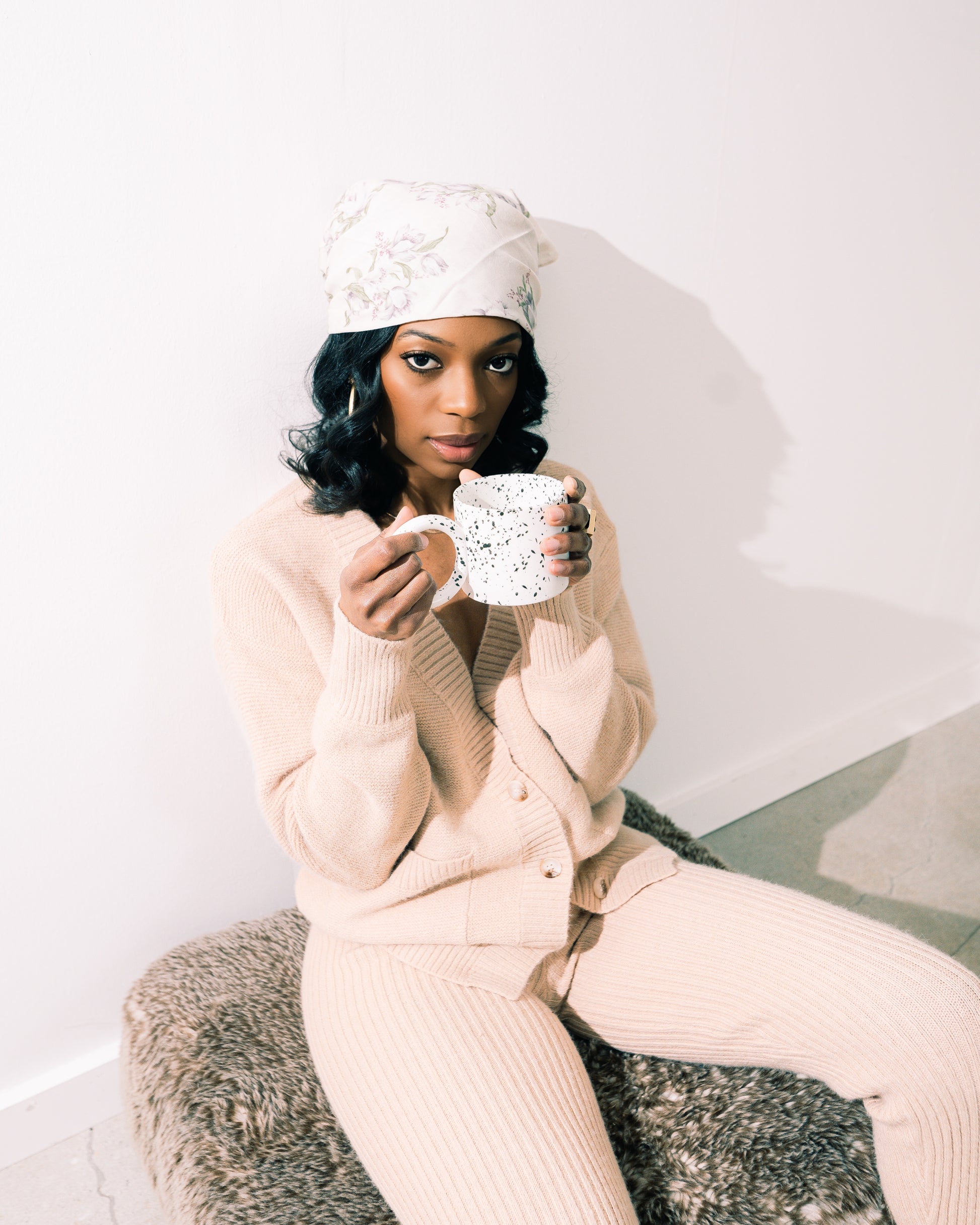 TMC Vintage Floral Ivory Scarf 2