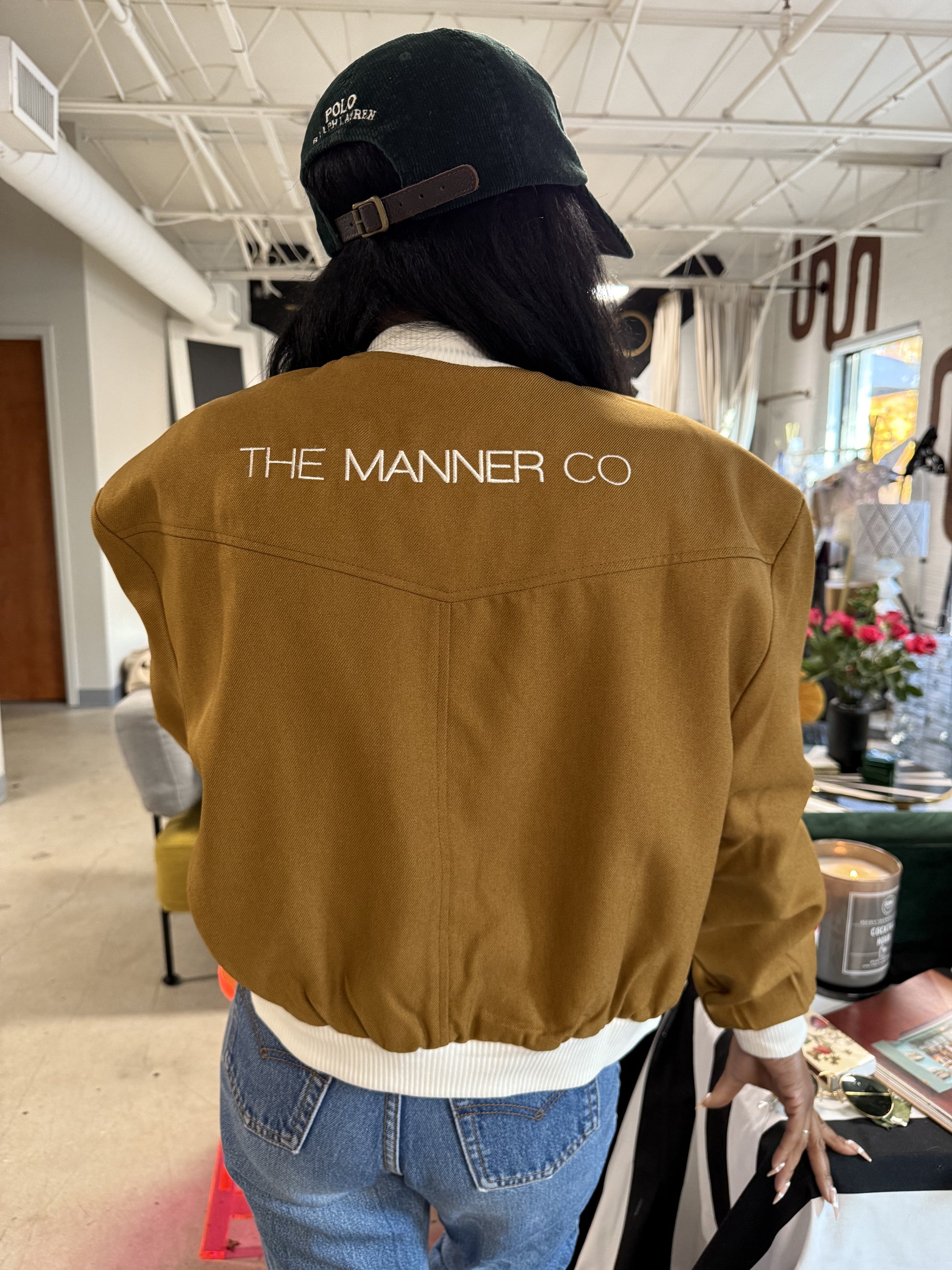 The Manner Bomber -back with The Manner Co embroidered logo