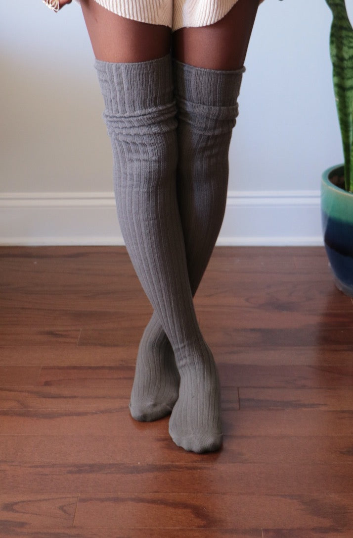 Over the Moon Grey Socks