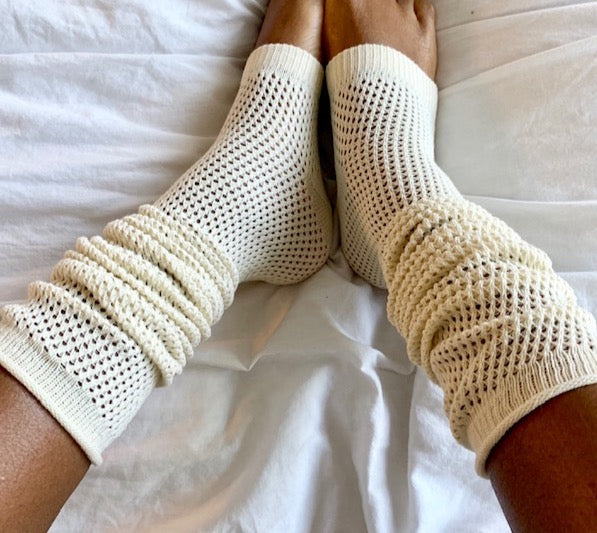 Waffle Knit Eccru Warmers