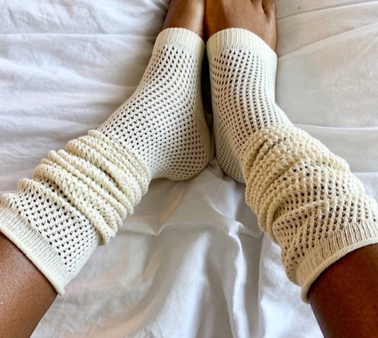 Waffle Knit Eccru Warmers