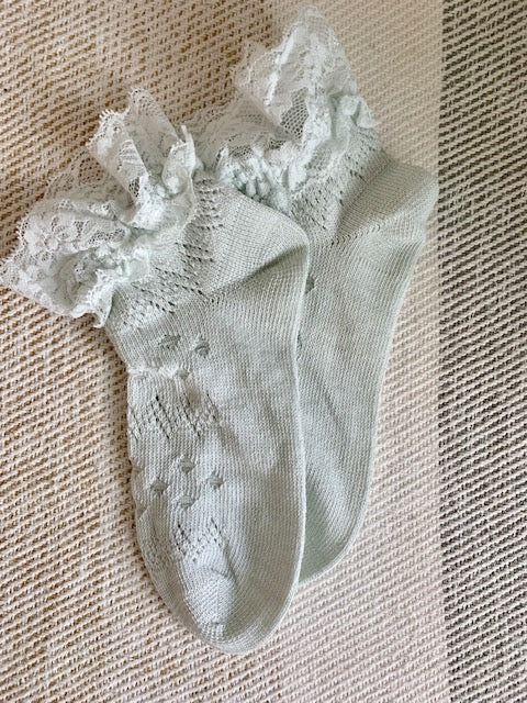 Lace Mint Footsies