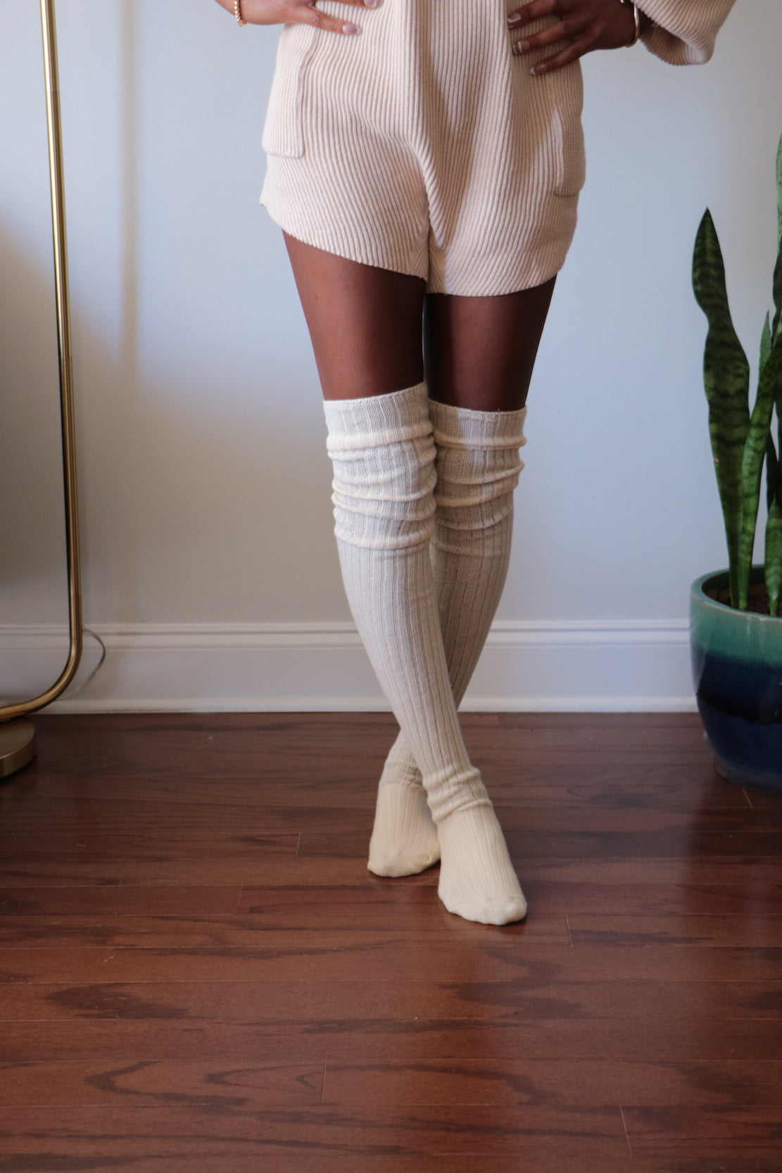 Over the Moon Cream Socks