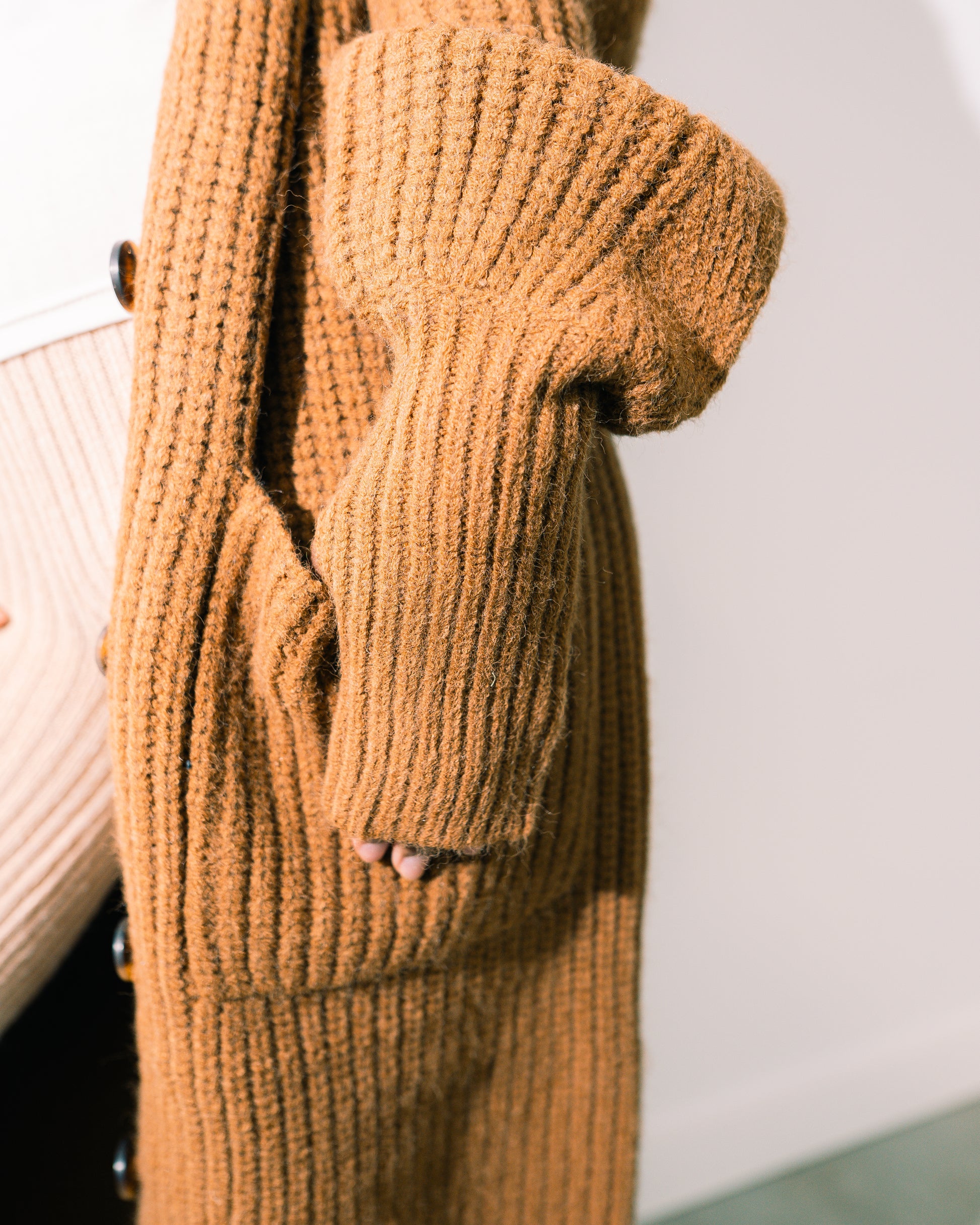 Puff the Magic Cardigan  with finger glove connected 